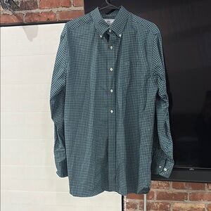 Southern Tide Teal Checkered Button Down Shirt